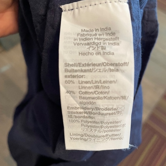 J.Crew Linen Blue sleeveless embroidered Top Medium - Picture 7 of 7